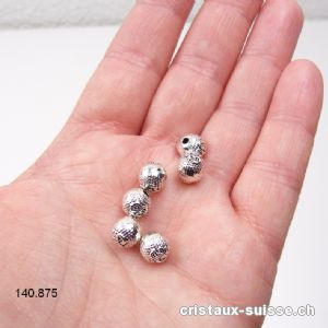 Intercalaire OM en métal argenté 8 x 7 mm. Boule légèrement ovale. OFFRE SPECIALE