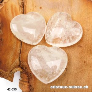 Coeur Cristal de Roche 4,2 x 4 x 1,5 cm. Qual. AB, Offre Spéciale