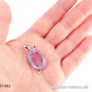 Pendentif Améthyste claire, argent 925 rhodié. Qual. A