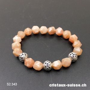 Bracelet Pierre de Soleil facettée 8 mm / 16,5 cm. Taille S. Offre Spéciale