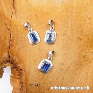 Pendentif Cyanite bleue 1,5 cm en argent 925