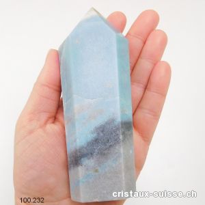 Quartz bleu avec Troïlite, Obélisque 12,5 cm. Pièce unique 279 grammes