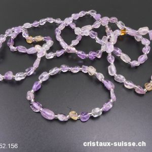 Bracelet Améthyste claire et Citrine 5 - 8 mm / 17,5 - 18 cm. Taille SM