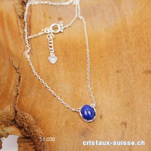 Pendentif Lapis-lazuli avec chaîne en argent 925. Réglable 41 - 44 cm