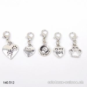 Lot 5 Charms 1 à 1,5 cm et crochet, en métal argenté. OFFRE SPECIALE