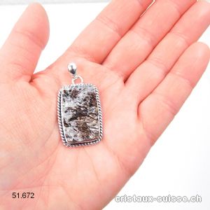 Pendentif Astrophyllite brute en argent 925. Pièce unique