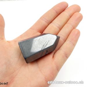 Hématite pointe polie satiné 5,1 cm. Pièce unique 88 grammes