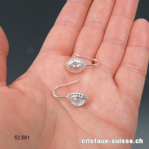 Boucles d'oreilles Topaze bleue claire facettée en argent 925