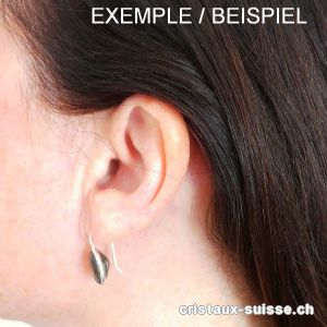 Boucles d'oreilles Cristal de Roche, ovale facetté en argent 925