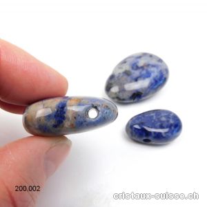 3 x Sodalites 2,5 - 3 cm, Percées 