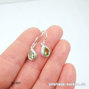 Boucles d'oreilles Péridot facetté en argent 925