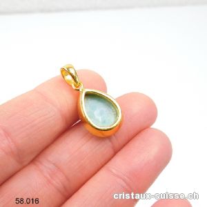 Pendentif Larimar en argent 925 doré