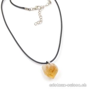 Pendentif Citrine morceau brut 1,5 à 2,5 cm et Collier. Offre Spéciale