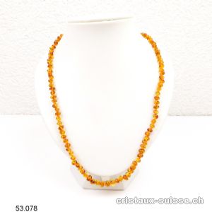Collier Ambre miel noué 5-8 mm / 60 - 62 cm