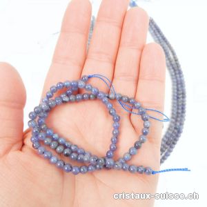 Rang Tanzanite bleu-gris 4 mm / 38 cm, env. 100 boules