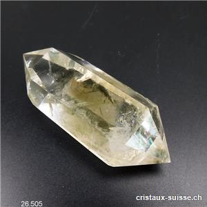 Cristal citriné, taille biterminée 7,5 x 2,5 cm. Pièce unique 77,5 grammes