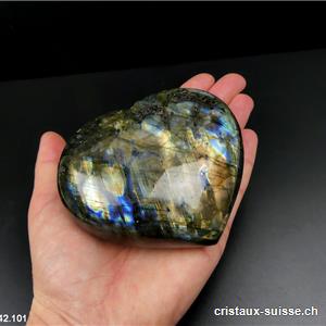 Coeur Labradorite-Spectrolite XL. Pièce unique 488 grammes