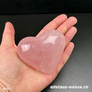 Coeur Quartz rose du Brésil 7,7 cm. Pièce unique 187 grammes