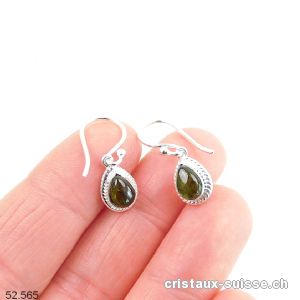 Boucles d'oreilles Tourmaline verte en argent 925