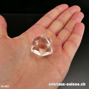 Icosaèdre Cristal de Roche diagonale 2,6 cm. Pièce unique