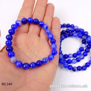 Bracelet Agate Indigo 8 mm / 19,5 cm