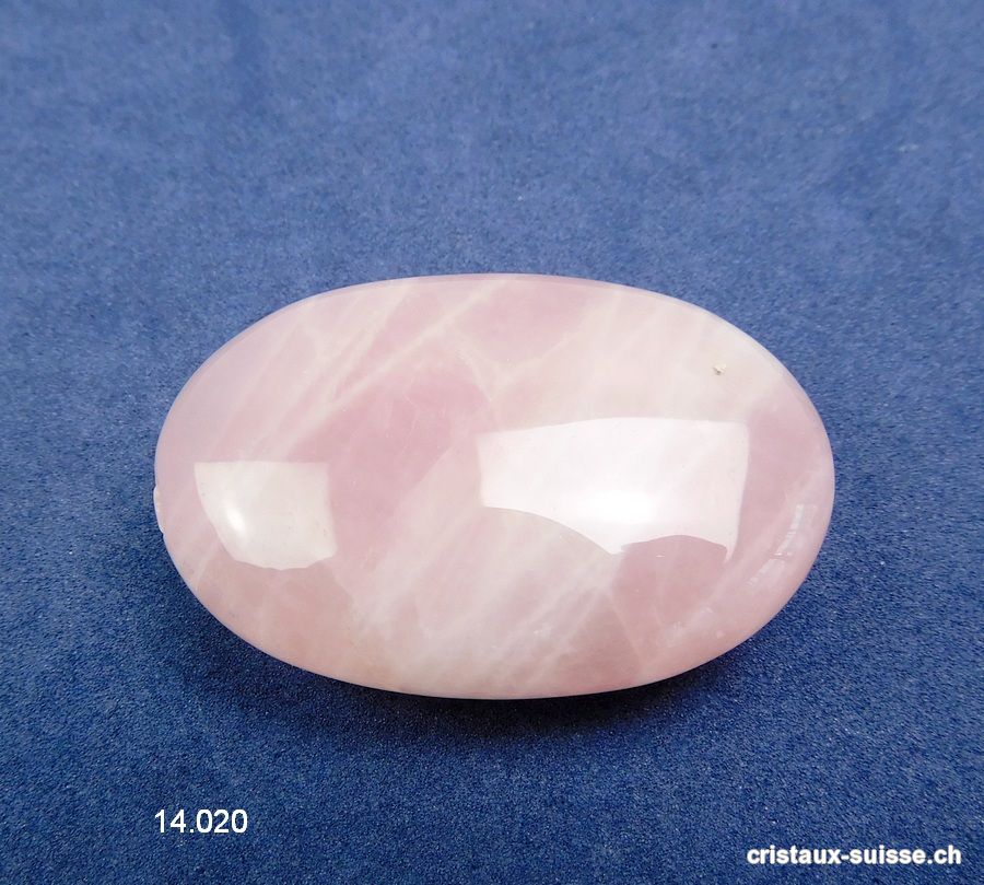 Quartz rose de Namibie, pierre anti-stress arrondie 4,5 x 3 cm