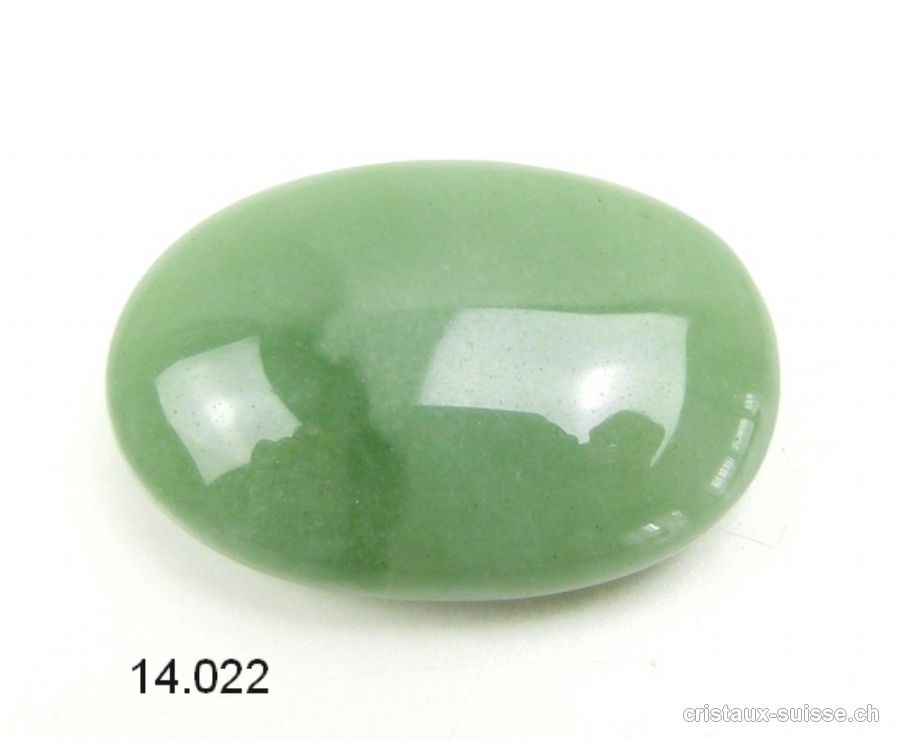 Aventurine verte, pierre anti-stress arrondie 4,5 x 3 cm