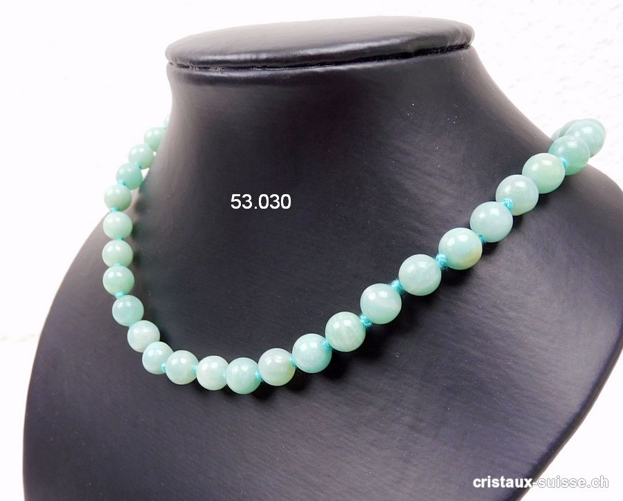 Collier Amazonite noué 8 mm / 50 cm. Offre Spéciale