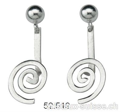 2 Supports Boucles d'oreilles Spirales en argent pour donuts de 1,5 cm 