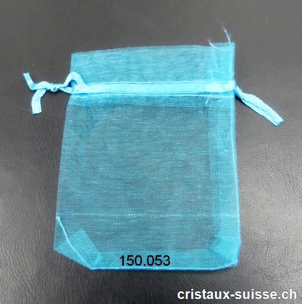 Sachet organza Bleu turquoise 8,5 x 6,5 cm