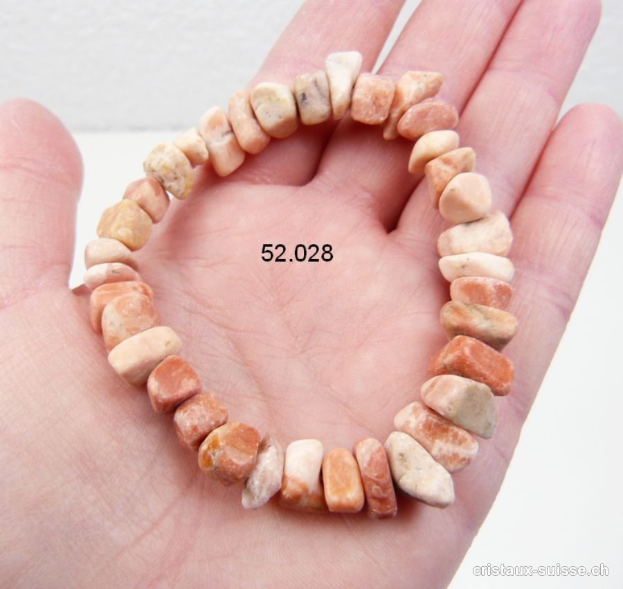 Bracelet Baryte mat 7 - 12 mm, élastique 18 - 19 cm