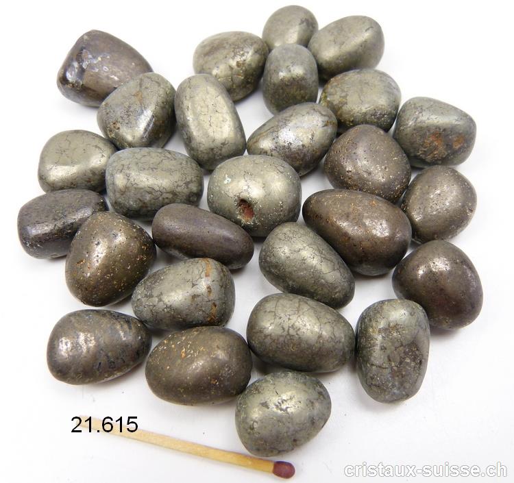 Pyrite arrondie AB, 2 à 2,5 cm. Taille S-M