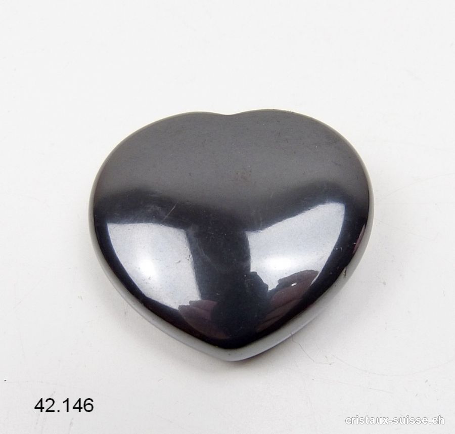 Coeur Hématite satiné 4,2 x 4 x 1,4 cm. Qualité AB. OFFRE SPECIALE