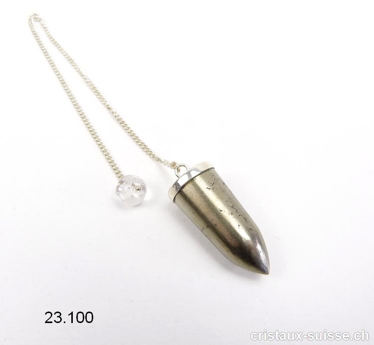 Pendule Pyrite env. 3 cm en argent 925