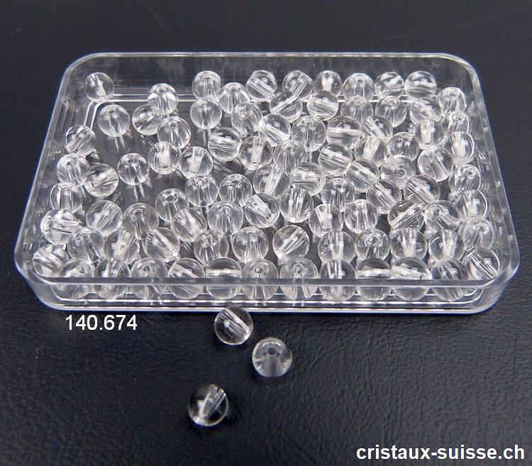Cristal de Roche, boule percée 4 - 4,5 mm