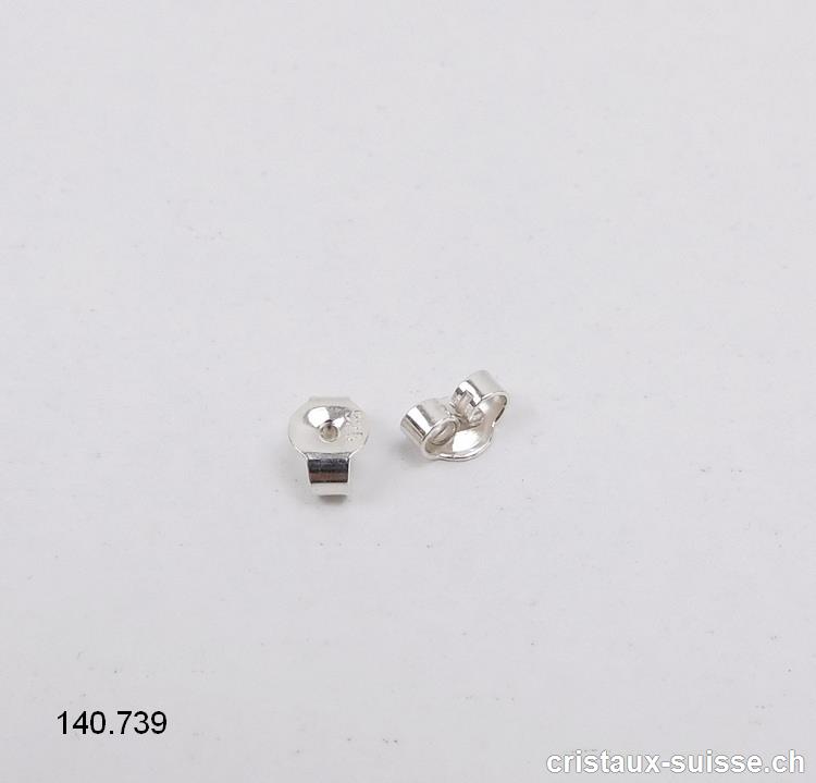 1 Paire d'arrêts pour boucles d'oreilles en argent 925, 4 mm