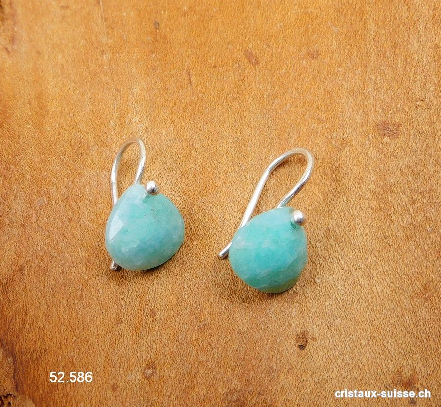 Boucles d'oreilles Amazonite facettée en argent 925