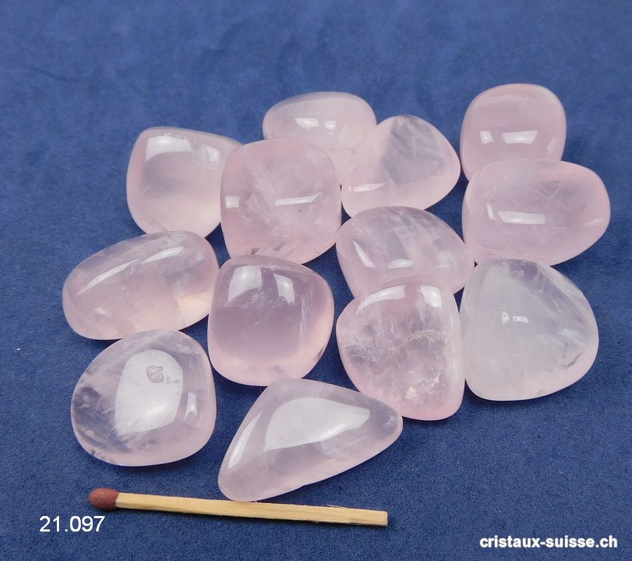 Quartz rose translucide 2 - 2,5 cm. Taille M. Qualité A