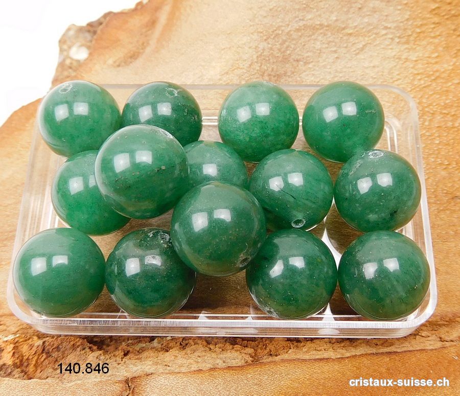 Aventurine verte, boule percée 12 mm