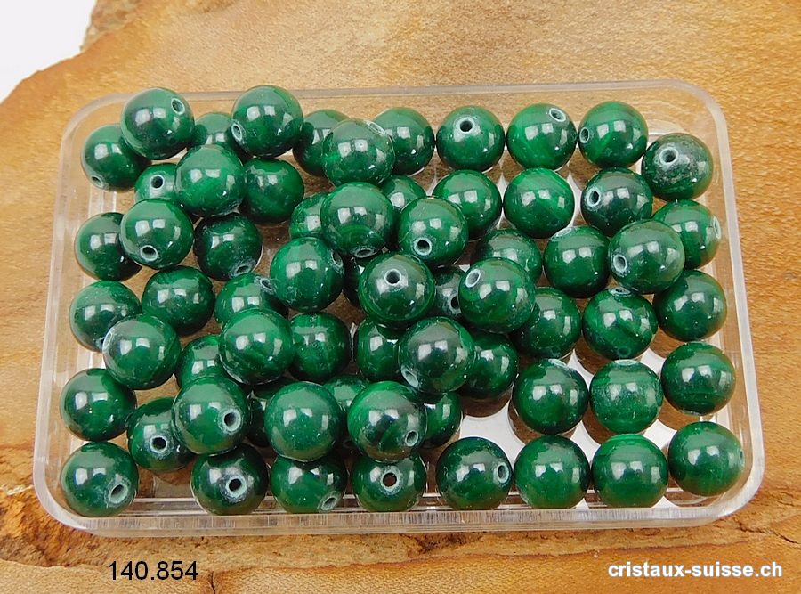 Malachite, boule percée 5,5 - 6 mm