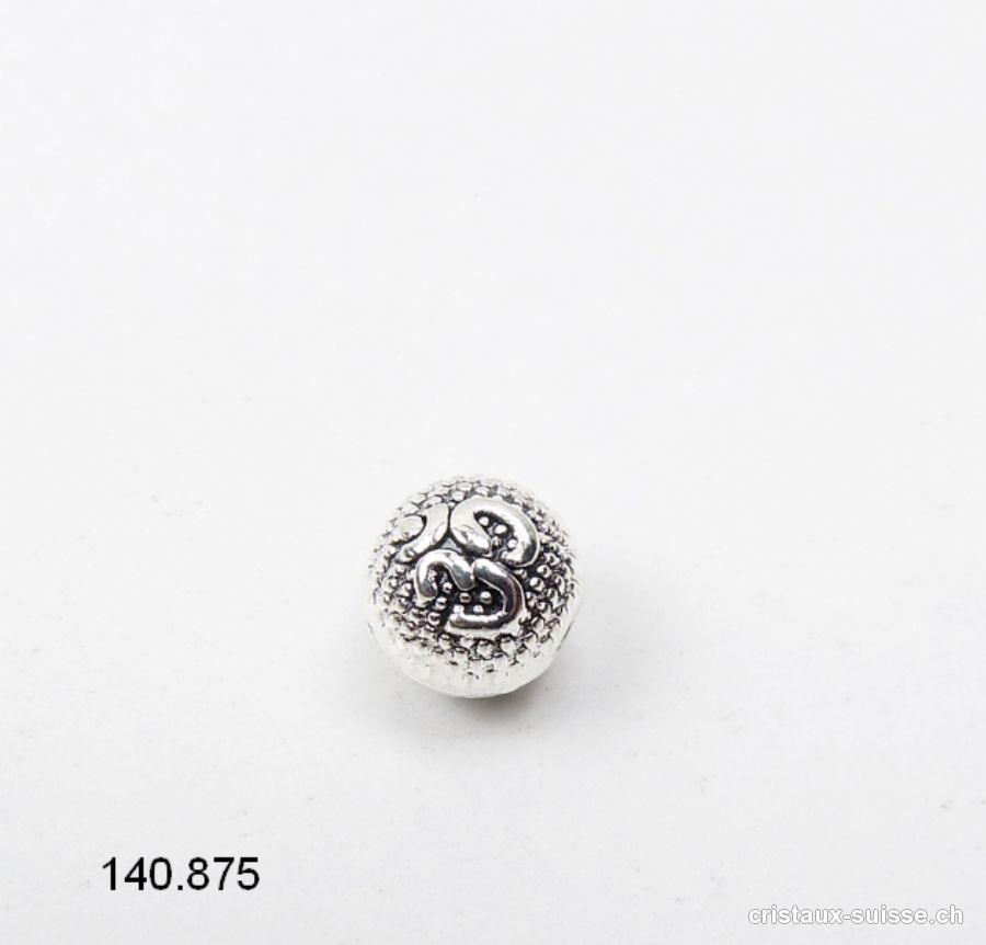 Intercalaire OM en métal argenté 8 x 7 mm. Boule légèrement ovale. OFFRE SPECIALE