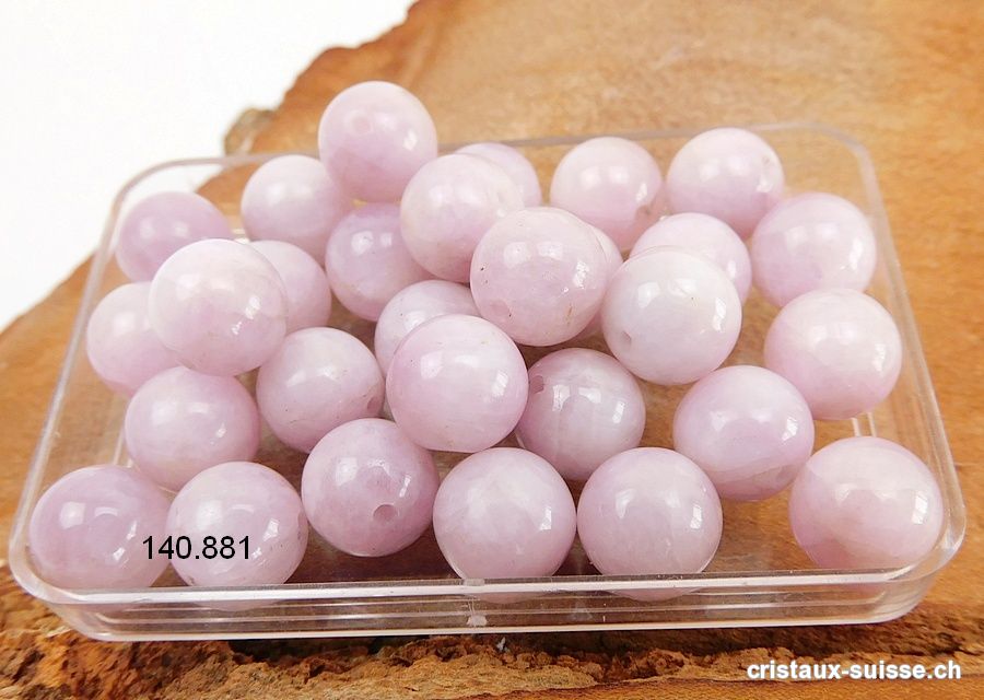 Kunzite, boule percée 8,5 mm