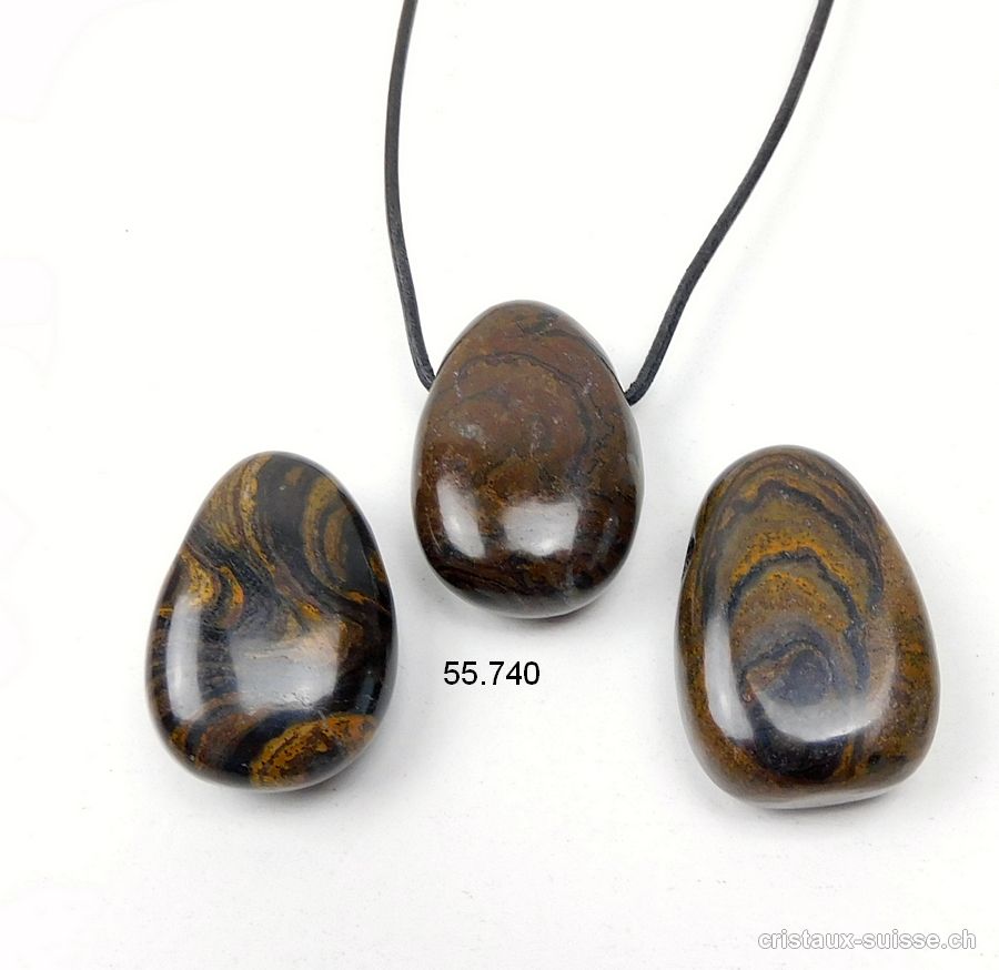 Stromatolite 3 cm percée avec cordon en cuir à nouer