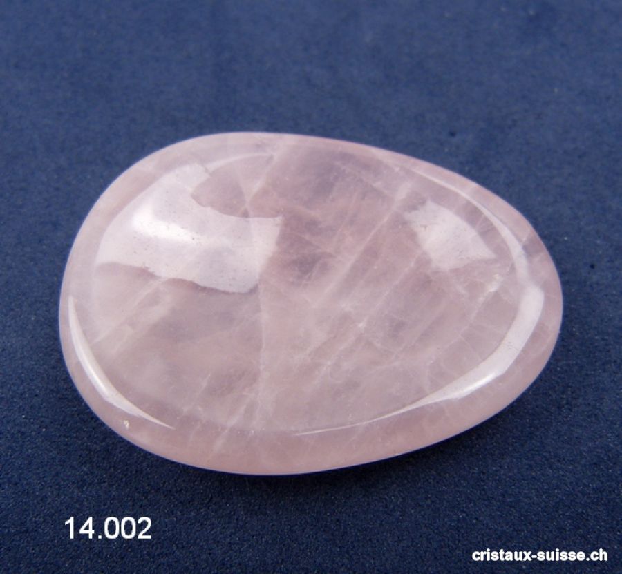 Quartz rose, pierre anti-stress incurvée 5 x 3,5 cm. OFFRE SPECIALE