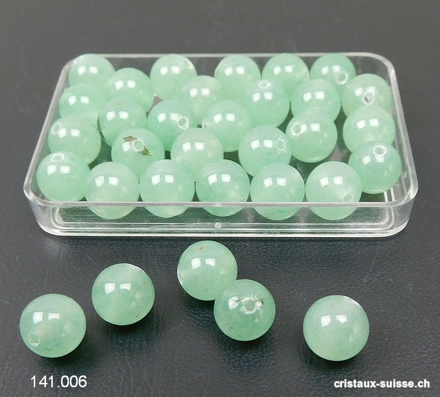 Aventurine verte, boule percée 8 - 8,5 mm