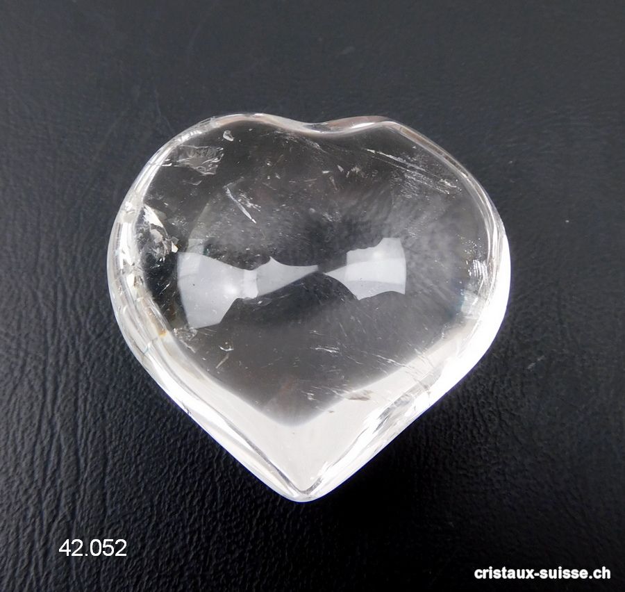 Coeur Cristal de Roche 3,5 - 4 x 3 - 3,5 cm