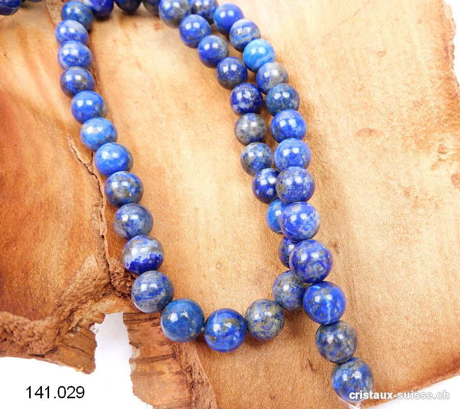 Rang Lapis-lazuli AB 8,5 mm / 39 cm, env. 45 boules. OFFRE SPECIALE