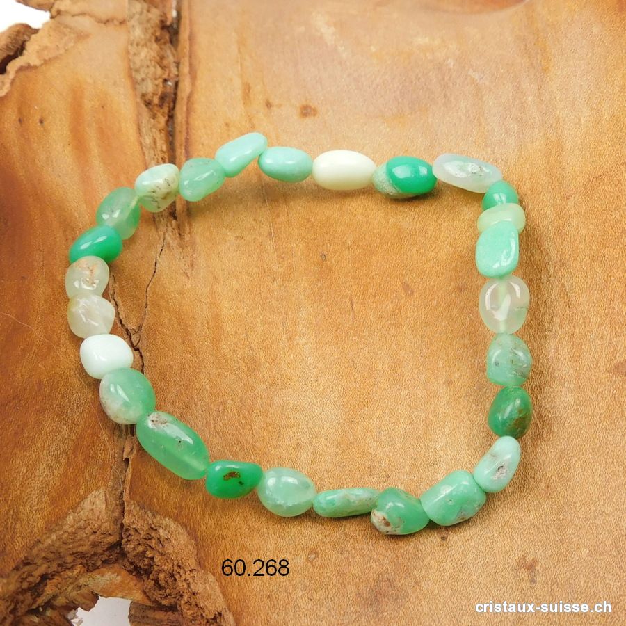 Bracelet Chrysoprase 6-10 mm, élastique 19 cm