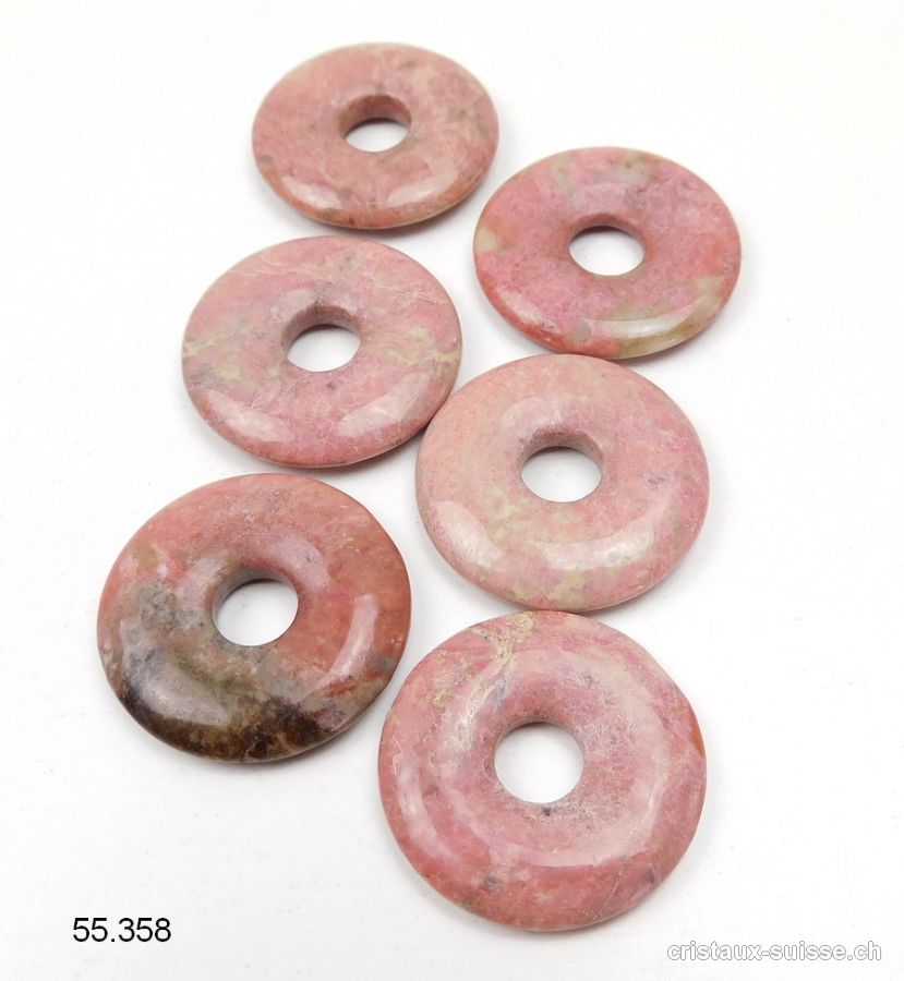 Rhodonite Donut 3 cm, Qual AB. OFFRE SPECIALE