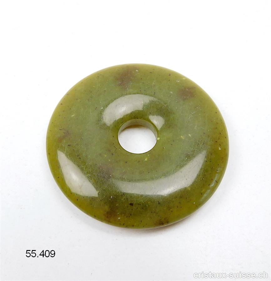 Jade Serpentine olive, Donut 4 cm